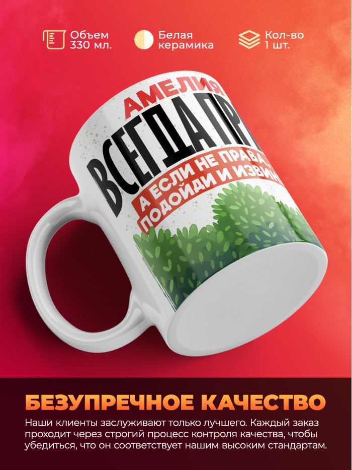 Кружка Амелия всегда права  Саратов