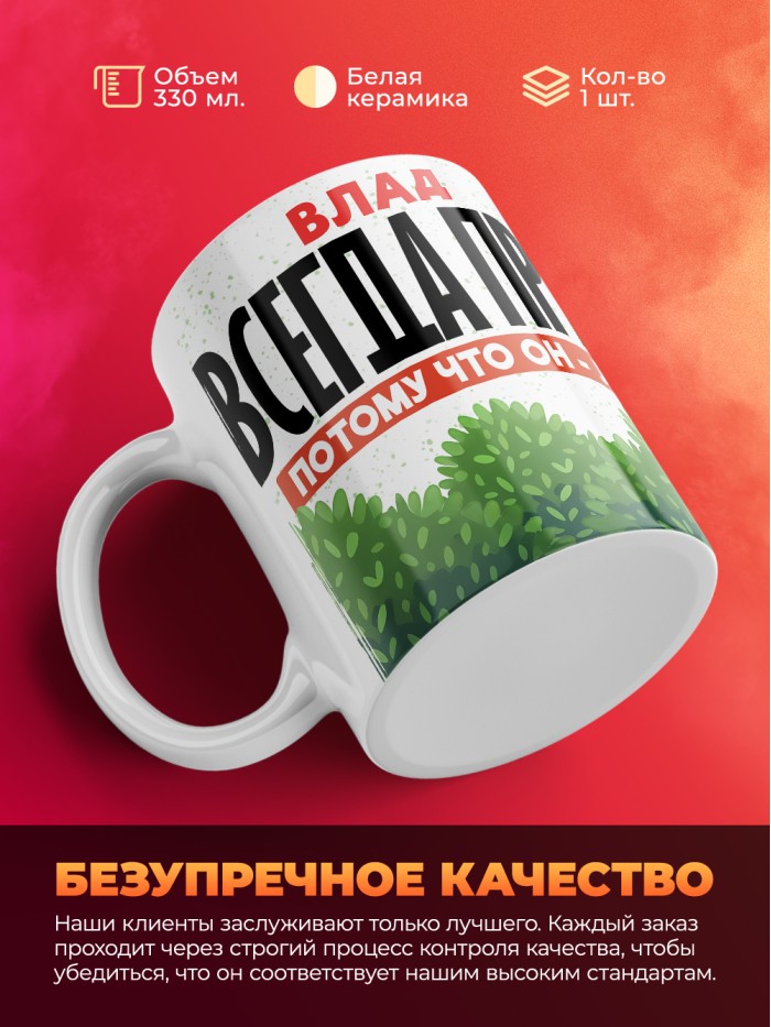 Кружка Влад всегда прав  Саратов