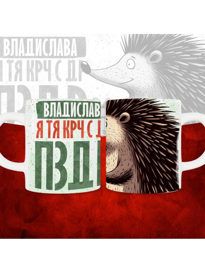 Кружка с принтом, Владислава я тя крч с др пзр, с днем рождения, Владислава 330 мл.  Саратов