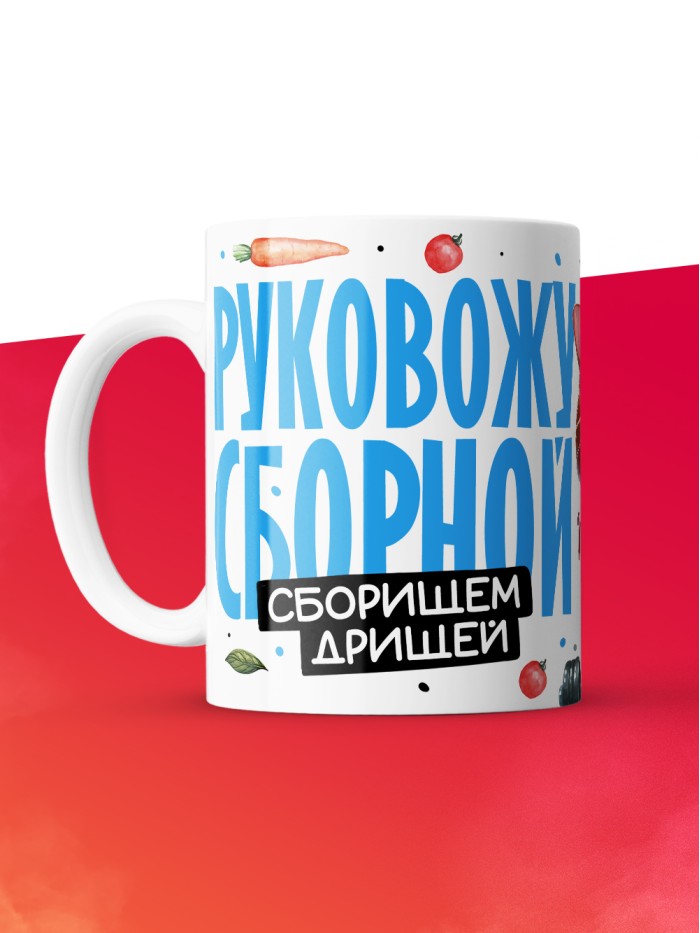 Кружка с принтом: Тренер, руковожу сборной, котик, белая, 330 мл.  Саратов