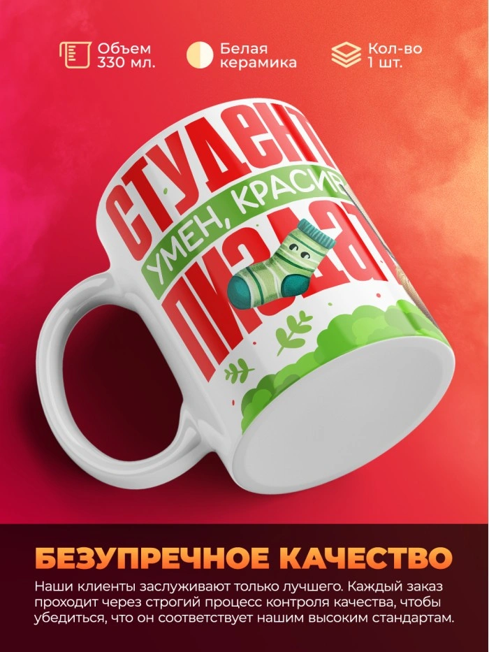 Кружка прикол для студента  Саратов