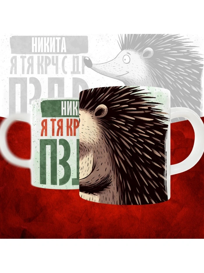 Кружка с принтом, Никита я тя крч с др пзр, с днем рождения, Никита 330 мл.  Саратов